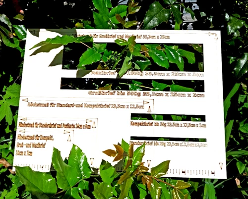 Minkaklecks 1X PORTO BRIEFSCHABLONE POSTSCHABLONE HOLZ B-WARE!