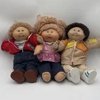 Lot of 3 Vtg Cabbage Patch Kids Dolls Boy Girl Clothes Shoes Diaper Clean