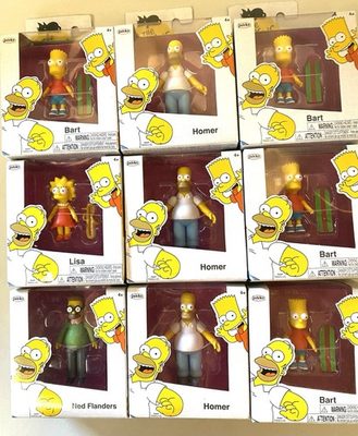 #ad New Bulk Lot of 9 The Simpsons Action Figures Homer Bart Lisa Ned Flanders $64.00