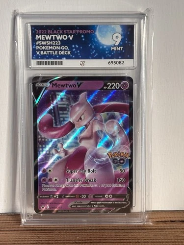 Pokémon Mewtwo V SWSH223 Black Star Promo Card Pokémon Go Card ACE 9 Mint