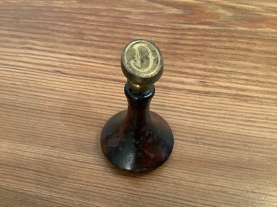 Antique Wax Seal Stamp Gothic LETTER D 19th Century