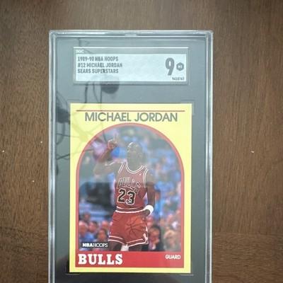 1989-90 NBA Hoops Sears Superstars Michael Jordan #12 Bulls SGC 9