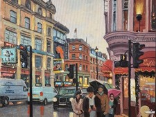 Shaftesbury Avenue, London, oil painting