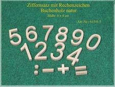 Learning Toy Number Set  Counting Signs Per Digit 8x4cm New Wooden Numbers