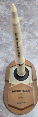 Made by Topping for Boeing - desk model of the Minuteman ICBM missile with base