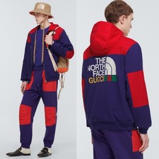 GUCCI GIACCA UOMO THE NORTH FACE X FELPA CON CAPPUCCIO E ZIP STAMPA LOGO $1.900 tg XL