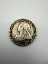 1893 Queen Victoria Veiled Head Silver Shilling Victorian British Coin