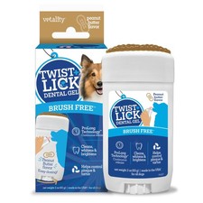Twist and Lick Dental Gel for Dogs, Cleans Teeth and Freshens Breath for 24 H...
