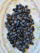 Mix Of Various Shades Of Black/Grey Stone Beads 8 - 20 MM F9