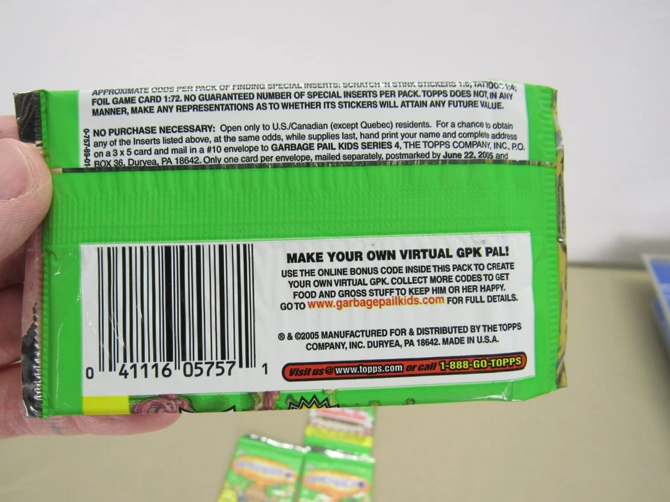 Наклейки Topps Garbage Pail Kids Gross 4 запечатанные упаковки все новые серия 4 2005 - Изображение 3 из 3