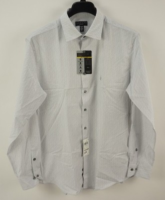 New Alfani Performance 4-Way Stretch Easy Care Wicking Dress Shirt Men's Large