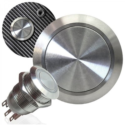 16mm Billet Latching 12V Non-Illuminated Push Button Switch Universal Car Truck