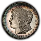 1879-S $1 Morgan Silver Dollar - Proof-Like - PQ Rainbow Toning - BU - SKU-D7669