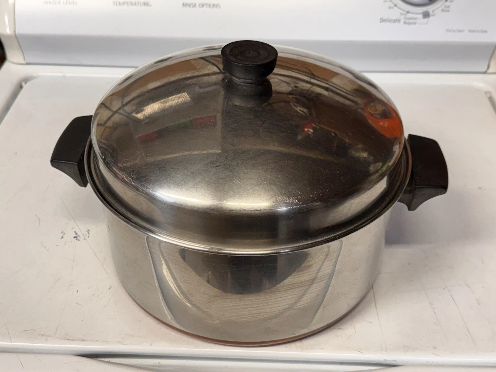 Vintage Revere Ware 6 Quart Stock Pot Dutch Oven Copper Bottom Domed Lid 68