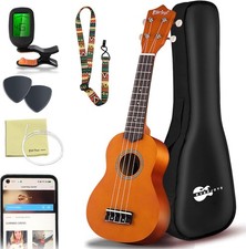 Luxurious Honey Finish 21" Ukulele Beginner Set - All Essentials Included
