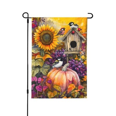 Fall Thanksgiving Pumpkin Garden Flag Vertical Double Sided Outdoor Yard Flag...
