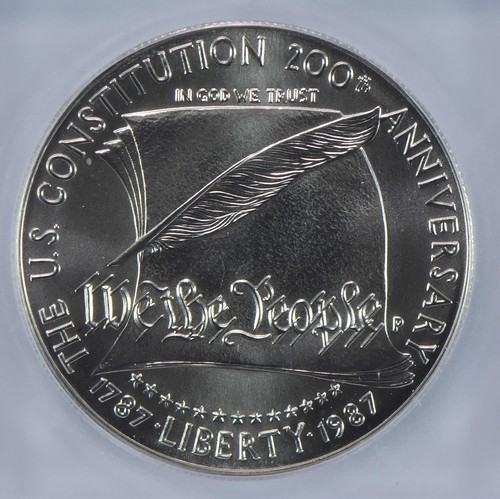 1987-P Constitution Commemorative Silver Dollar MS70 ICG *1257 - Picture 3 of 5