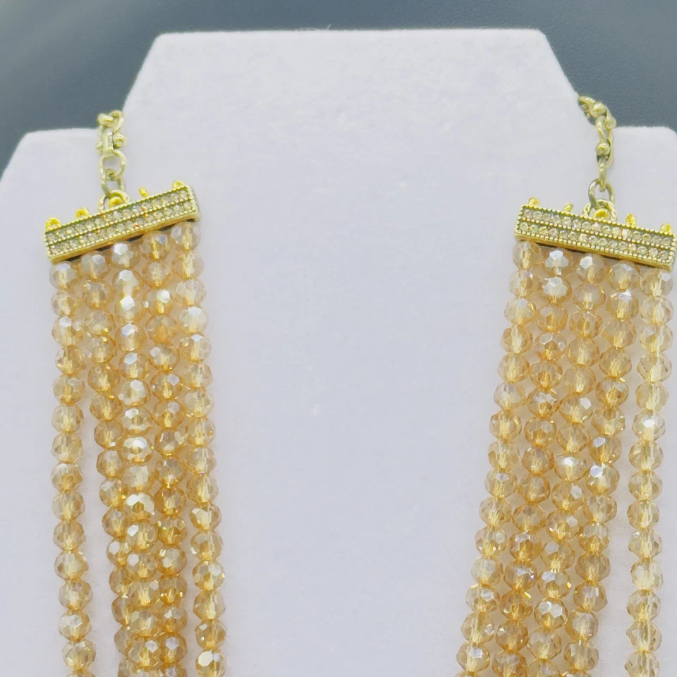 Heidi Daus DAZZLING DELIGHT 香槟水晶项链项圈天鹅绒小袋   — 第 2/4 张图片