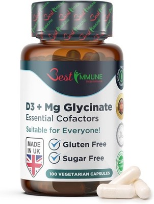 Best Immune International Magnesiumglycinat 400 mg + Vitamin D3 1000 IE 100