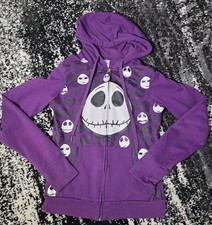 Jack Skellington Disney Nightmare Before Christmas M Full Zip Hoodie Purple