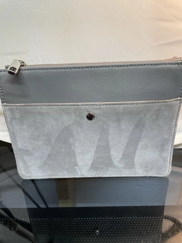 Bolsa tiracolo Talbots couro e camurça - 2 tons cinza - Imagem 2 de 4