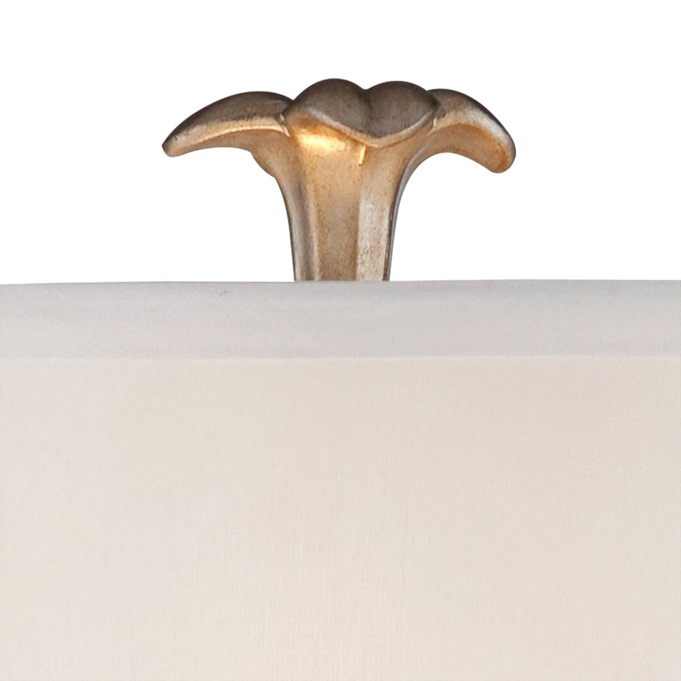 Lámpara de Mesa Tradicional con Puerto USB Cristal Mercurio Pantalla Blanca para Salón Foto 3 de 4