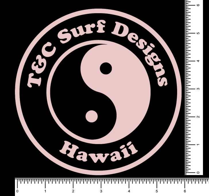 Town and Country Surf Die Cut Sticker Decal 6" x 6" Surf T & C Hawaii Surfboards - Image 4 of 4