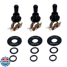 3 Packs Guitar Toggle Switches, Three-Way Position Black Toggle Switch Pickup