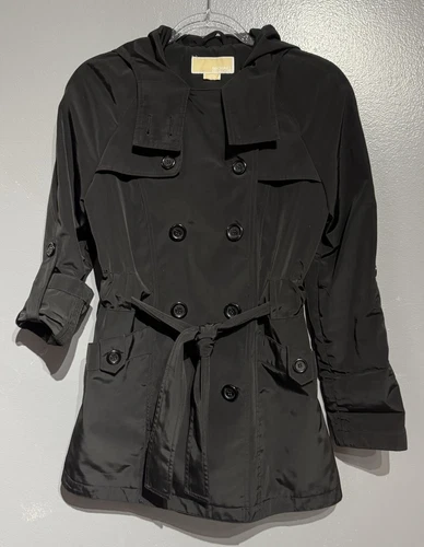 Michael Kors Trench CAPPOTTO Nero Doppiopetto TG XS