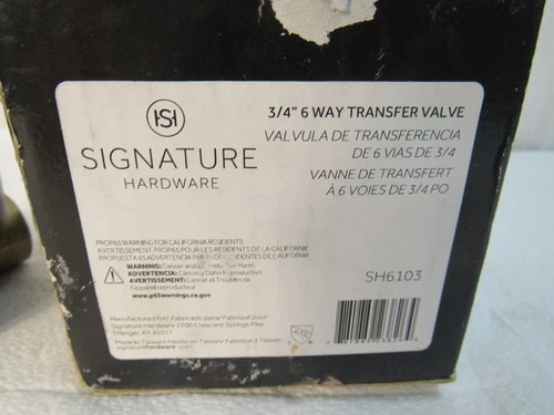 SIGNATURE HARDWARE Part #SH6103 -- 3/4" 6 Way Transfer Valve - Picture 2 of 4