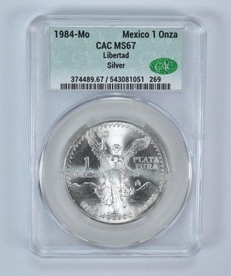 1984 Mo Mexico 1 Onza Silver Libertad MS67 CAC CACg | eBay