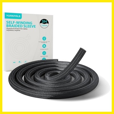 Cable Tidy Sleeve, 13mm0.51'' - 3m9.84ft Cable Management Tube for PC/TV, Self...