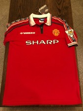 1998/99 David Beckham Manchester United Home Jersey X-Large