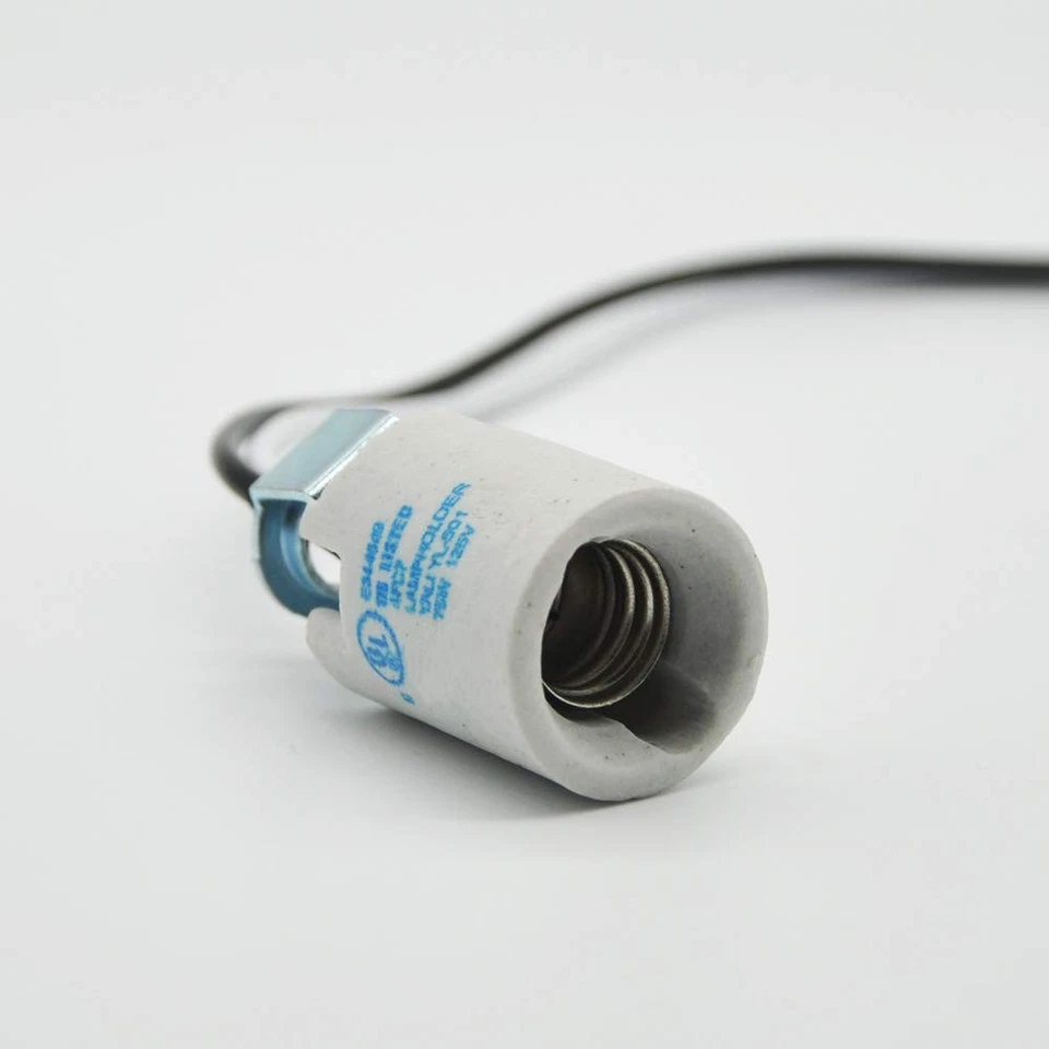 E12 Socket,Ceramic Candelabra Socket E12 Bulb Lamp Holder,Light Socket with Wire - Image 4 of 4