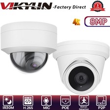 VIKYLIN MINI Dome/Turret POE IR30M 8MP 4K IP CAMERA MIC Outdoor Factory Direct