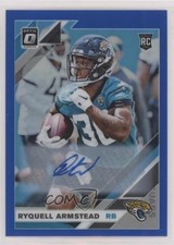 2019 Panini Donruss Optic Rookies Blue Prizm 44/75 Ryquell Armstead Auto z5b
