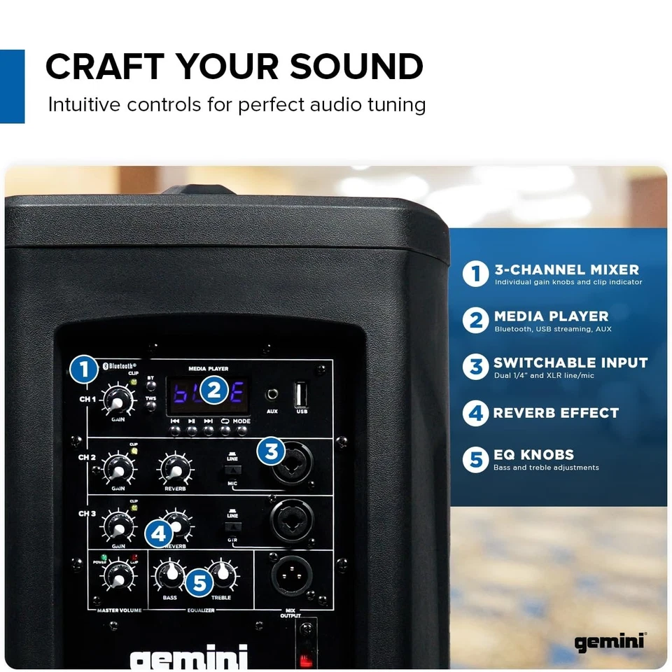 Gemini Sound WPX-2000TOGO - Portable Battery-Powered Modular Line Array Pro... - Image 4 of 4
