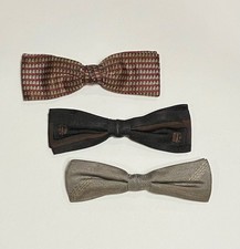 3 Vintage Retro 50s 60s Slim Clip On Bow Ties