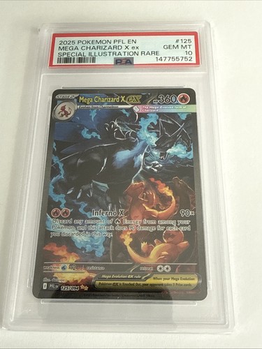 Mega Charizard X ex PSA 10 SIR Holo 125/039 2025 PFL EN Pokemon TCG