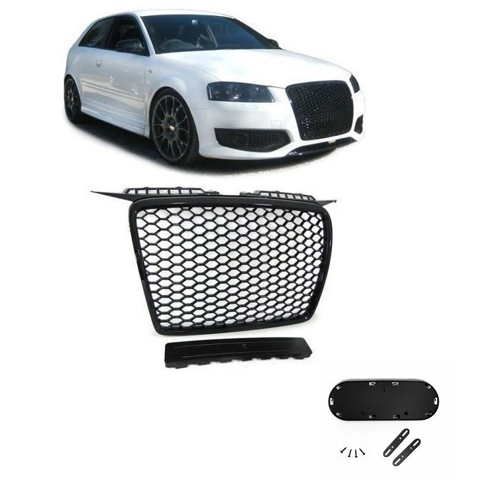 CALANDRE PARE CHOC NOIR RS3 POUR AUDI A3 8P ET SPORTBACK 09/2004 à 06/2008 - Photo 1/1