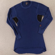 VTG Duofold Shirt Mens L Blue Ribbed Polyester Base Layer Ventalayer