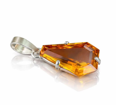 40+ Ct Light Yellow Lemon Citrine Color Glass German Silver Fancy Gemstone
