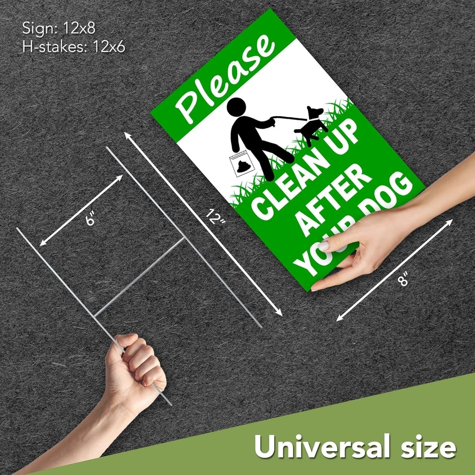 2-Pack Weatherproof Dog Waste Signs - 12x8 Inches Encourage Responsible Pet Care - Image 4 of 4