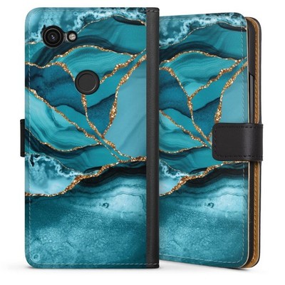 Klapphülle für Google Pixel 3a Edelstein Glitzer Look Marmor