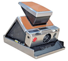 Vtg Polaroid SX-70 Land Camera Brown Leather Fold Up Instant Film Camera Untest