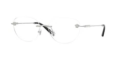 Versace VE1305 1000 55mm Polished Silver/Clear Lenses Rimless Women's Eyeglasses