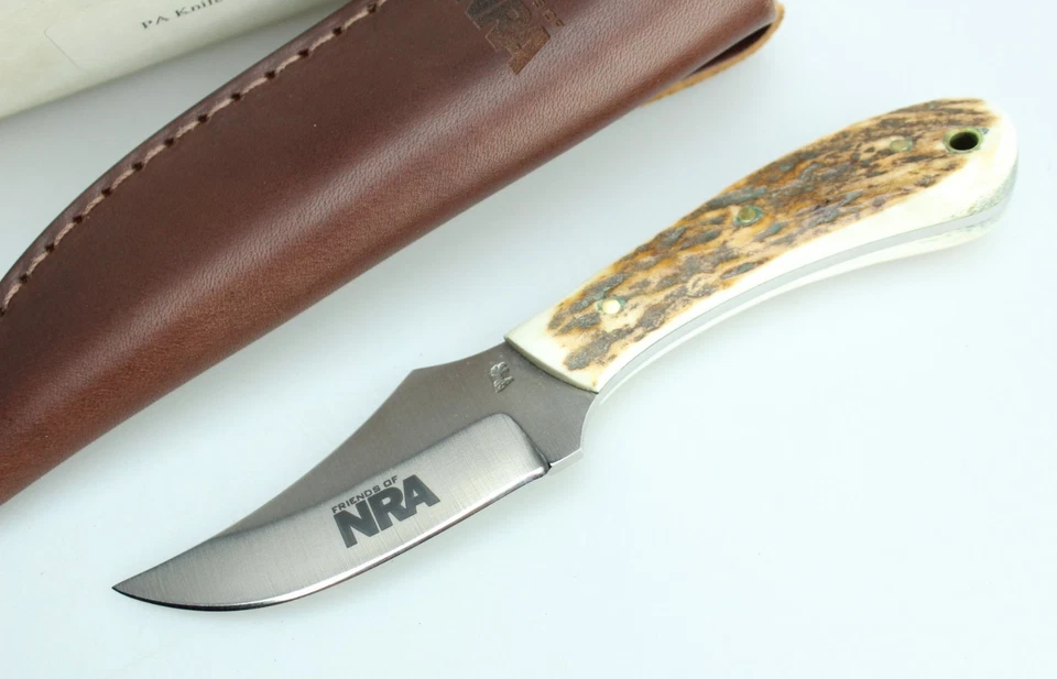 Cuchillos para caballos ciegos NRA PA edición limitada #47 hoja fija cuchillo de caza mango de ciervo Foto 2 de 4