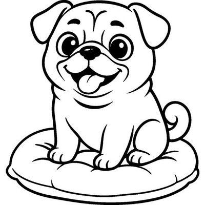 Stempel ''Happy Relaxed Pug'' unmontiert (RS057091)