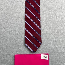 Brooks Brothers 346 Stain Resistant Neck Tie Red Striped Silk Made In USA