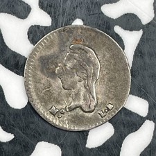 1843-Mo LR Mexico 1/4 Real Lot#JM1698 Silver! Scarce!